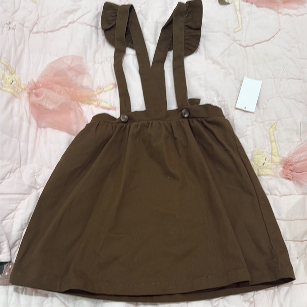 Chelsea & Violet Tan Suspender Skirt